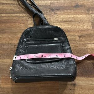 Genuine leather mini backpack. Vintage.
